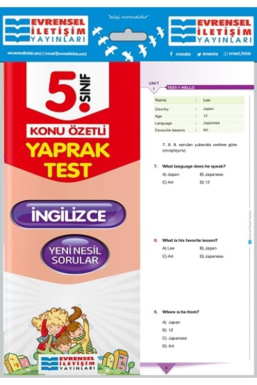 EVRENSEL İLETİŞİM 5.SINIF İNGİLİZCE YAPRAK TEST