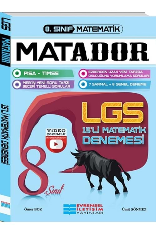 EVRENSEL İLETİŞİM 8.SINIF LGS MATADOR MATEMATİK 15 Lİ DENEME