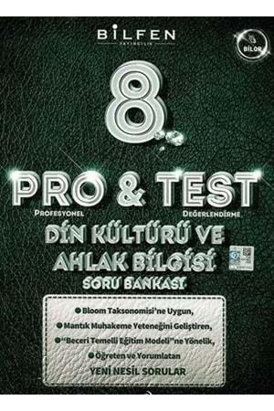 BİLFEN 8.SINIF PRO&TEST DİN KÜLTÜRÜ VE AHLAK BİLGİSİ SORU BANKASI