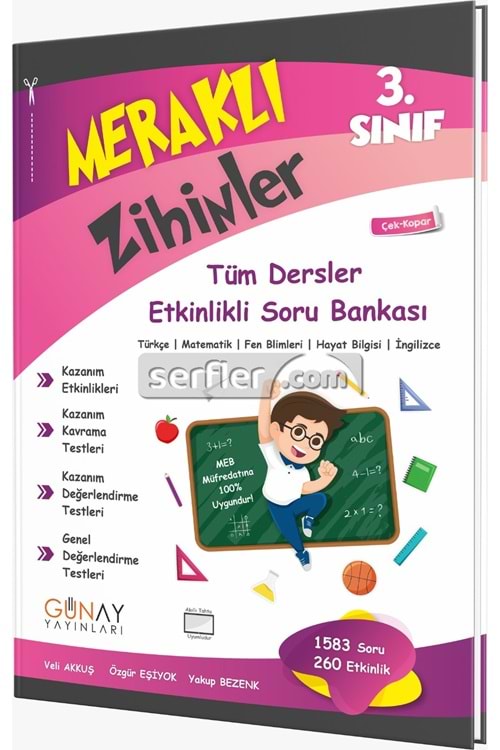 GÜNAY YAYINLARI 3.SINIF MERAKLI ZİHİNLER ETKİNLİKLİ SORU BANKASI 2021-2022