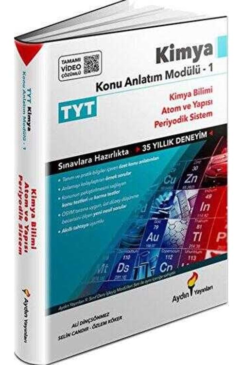AYDIN TYT KİMYA KONU ANLATIM MODÜLÜ 1 (KİMYA BİLİMİ-ATOM VE YAPISI-PERİYODİK SİSTEM) (KAMPANYALI ÜRÜN)