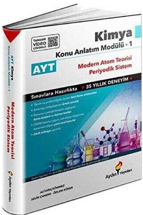 AYDIN AYT KİMYA KONU ANLATIM MODÜLÜ 1 (ATOM TEORİSİ-PERİYODİK SİSTEM) (KAMPANYALI ÜRÜN)