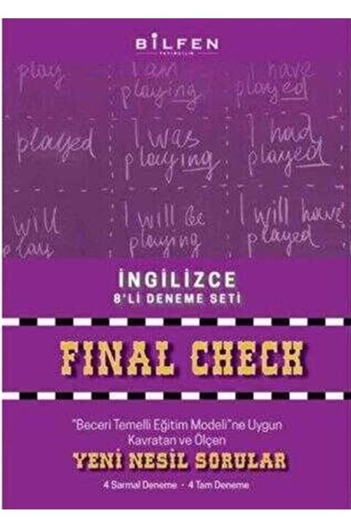BİLFEN 8.SINIF İNGİLİZCE SON KONTROL 8'Lİ DENEME