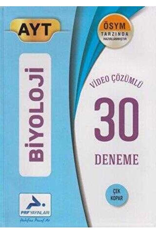 PARAF AYT BİYOLOJİ VİDEO ÇÖZÜMLÜ 30 BRANŞ DENEMESİ