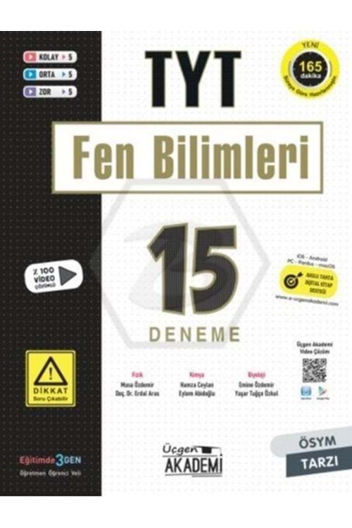 ÜÇGEN AKADEMİ TYT - FEN BİLİMLERİ - 15 Lİ DENEME SINAVI