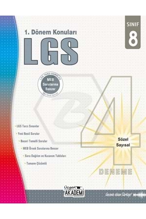 ÜÇGEN AKADEMİ 8.SINIF - LGS 4’LÜ DENEME - 1. DÖNEM KONULARI