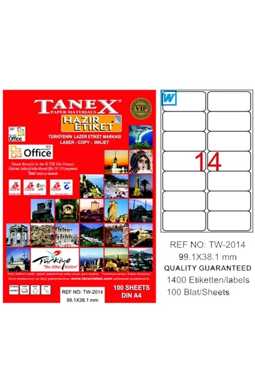 TW-2014 99,1 X 38,1 MM LASER ETİKET